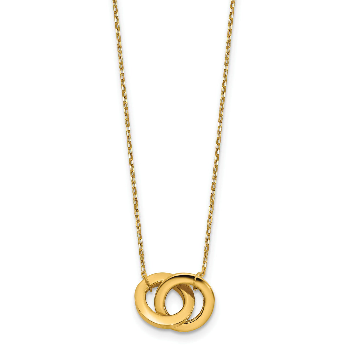 Double Circle Necklace in 10K Yellow Gold, 17 Inch - Sophia Jewelers Main image