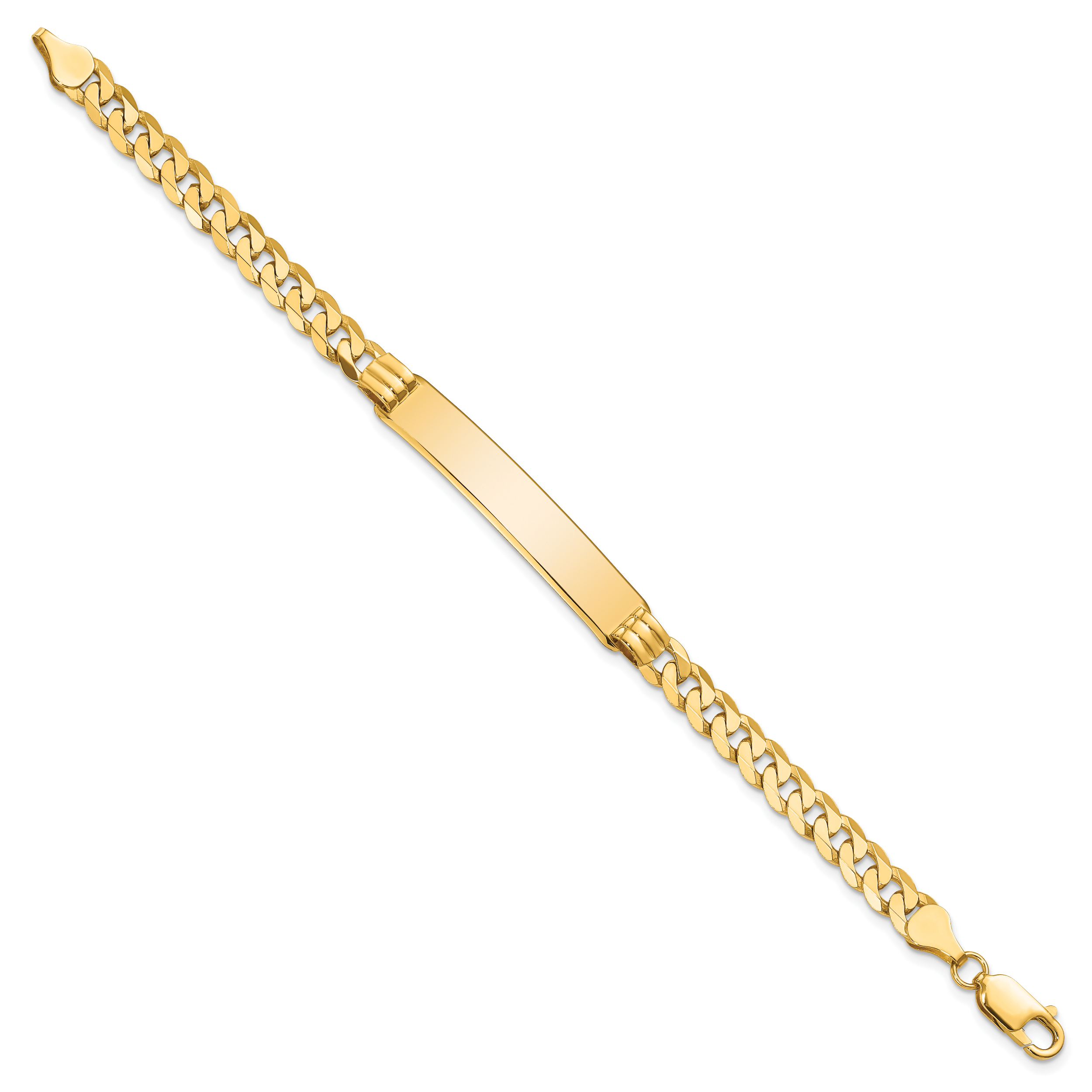 10k Polished Solid Chain/Solid Plate Curb Link 38x7mm Plate 7 inch ID Bracelet Secondary image