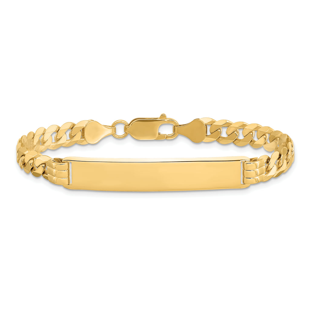 10k Polished Solid Chain/Solid Plate Curb Link 38x7mm Plate 7 inch ID Bracelet