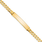 10k Polished Solid Chain/Solid Plate Curb Link 38x7mm Plate 7 inch ID Bracelet