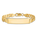 10k Polished Solid Chain/Solid Plate Curb Link 37x9mm Plate 7 inch ID Bracelet