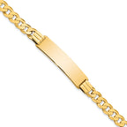 10k Polished Solid Chain/Solid Plate Curb Link 37x9mm Plate 7 inch ID Bracelet