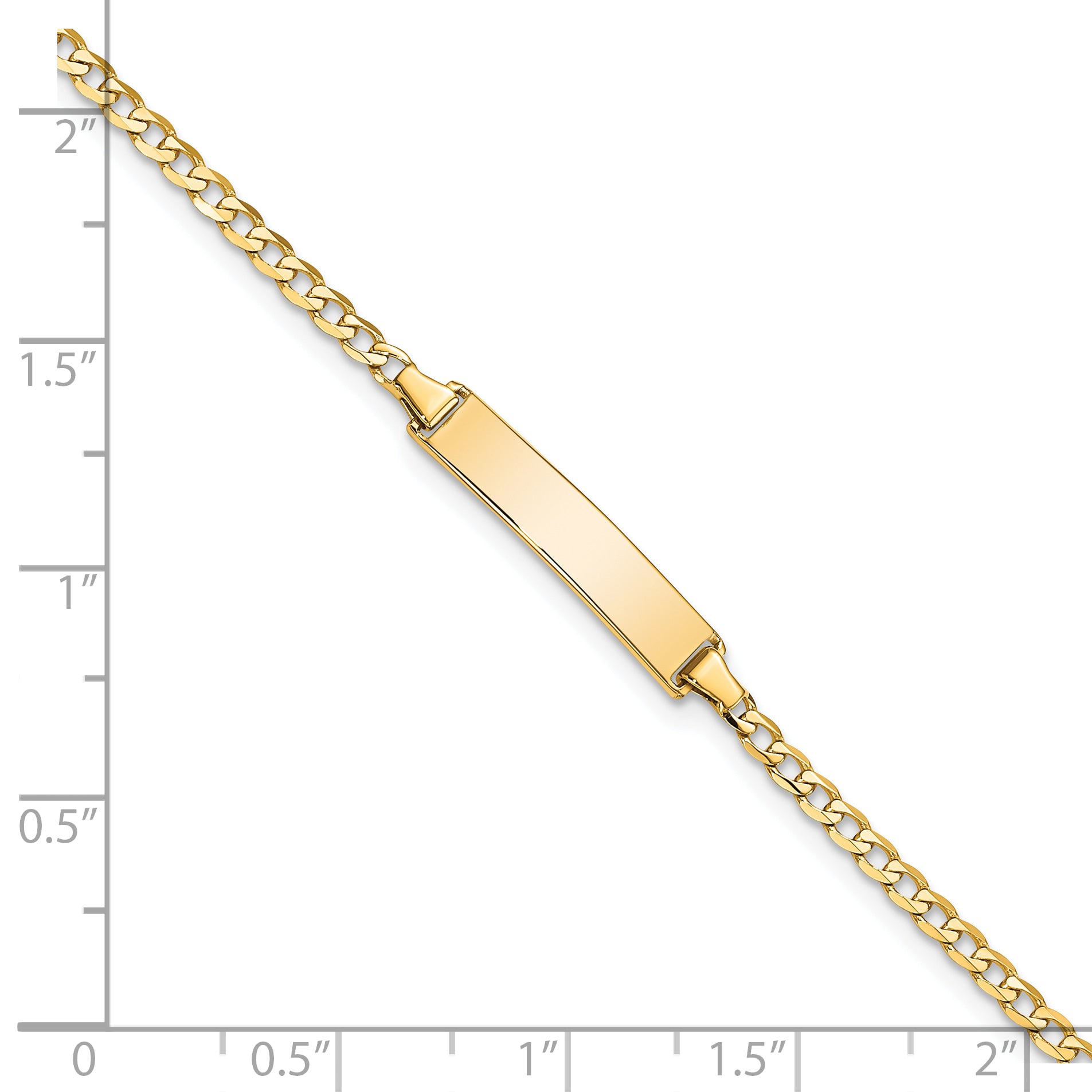 10k Flat Curb Link ID Bracelet