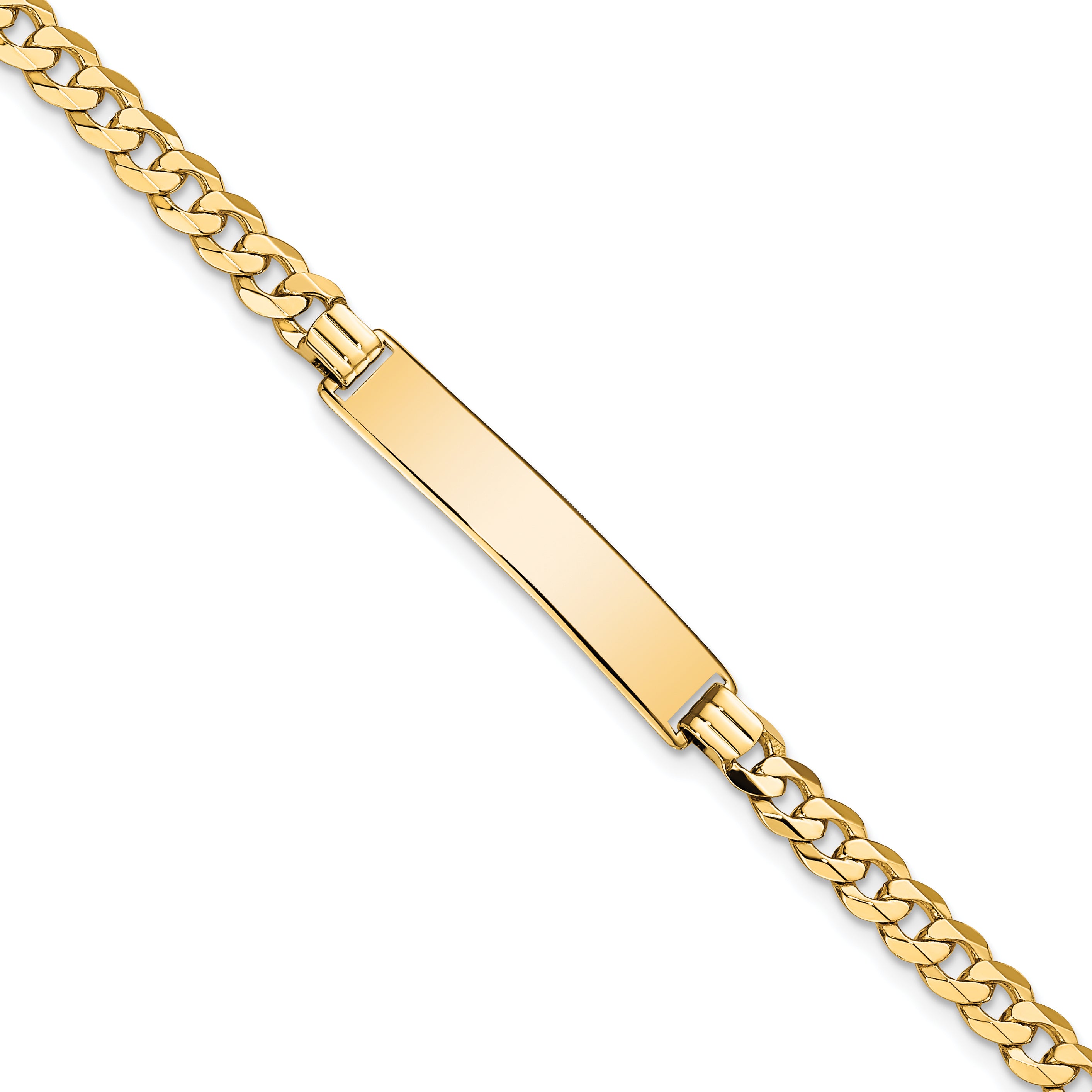10k Flat Curb Link ID Bracelet Main image