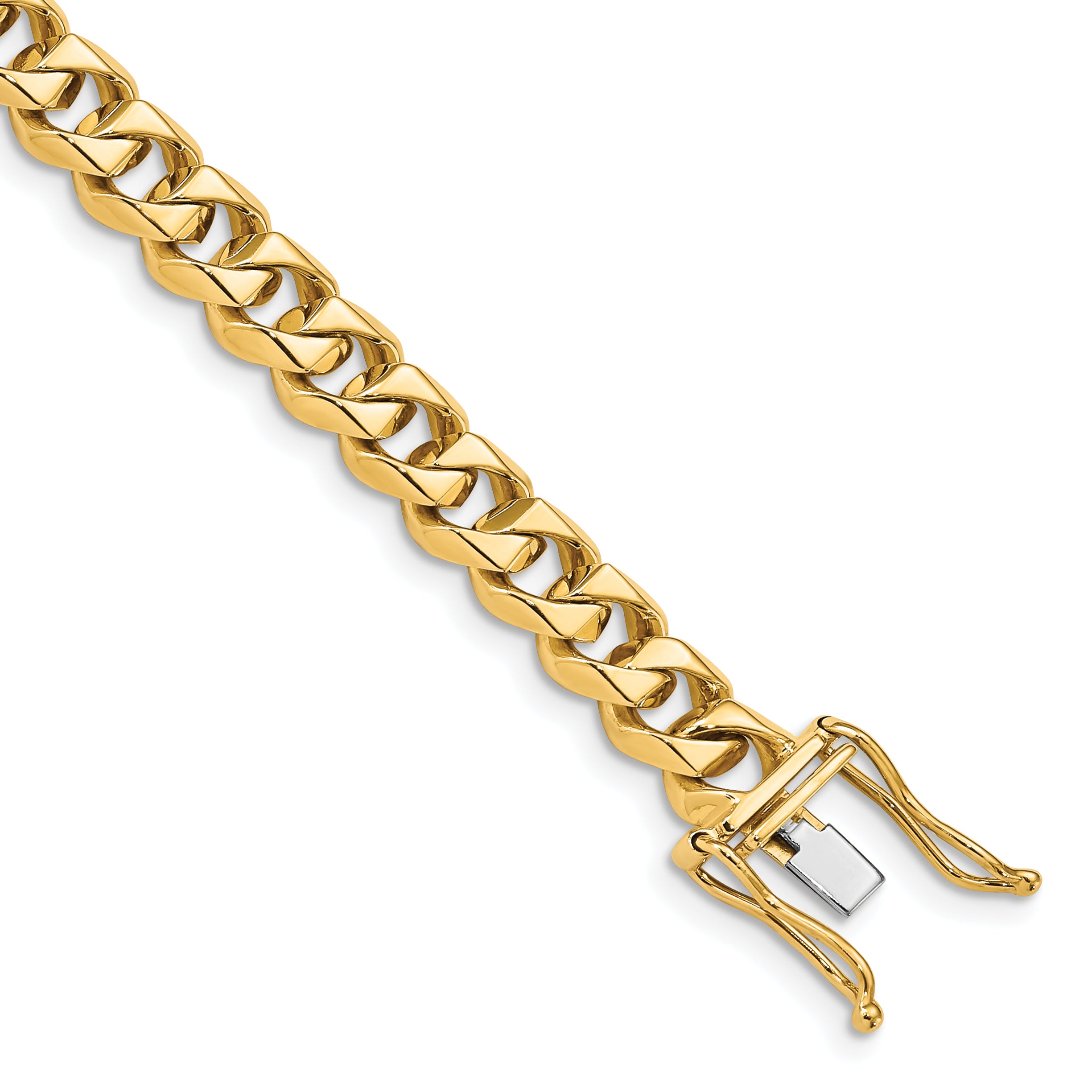 10k 7mm Hand-polished Traditional Link Bracelet Main image
