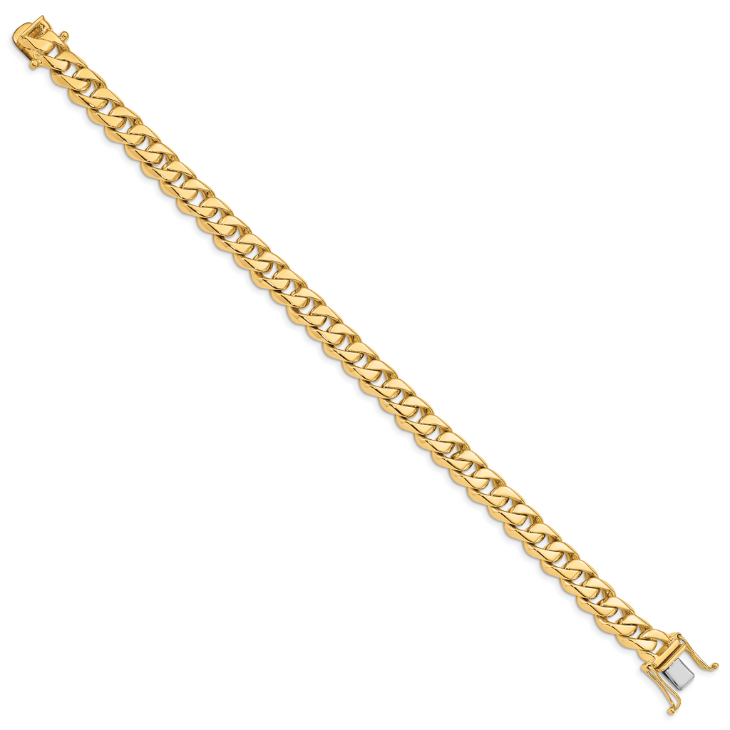 10k 8.5mm Hand-Polished Traditional Curb Link 9 inch Bracelet