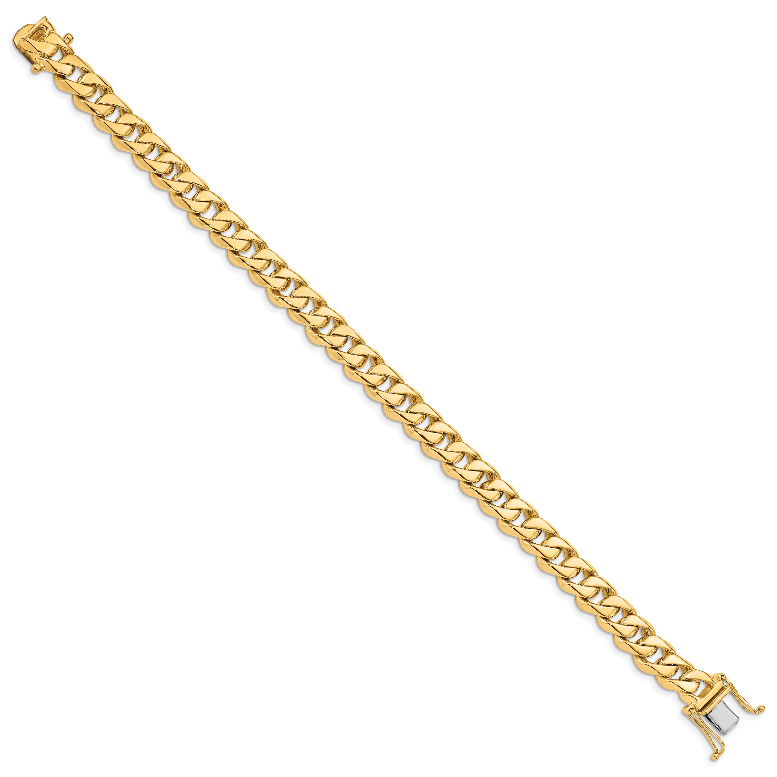 10k 8.5mm Hand-Polished Traditional Curb Link 9 inch Bracelet