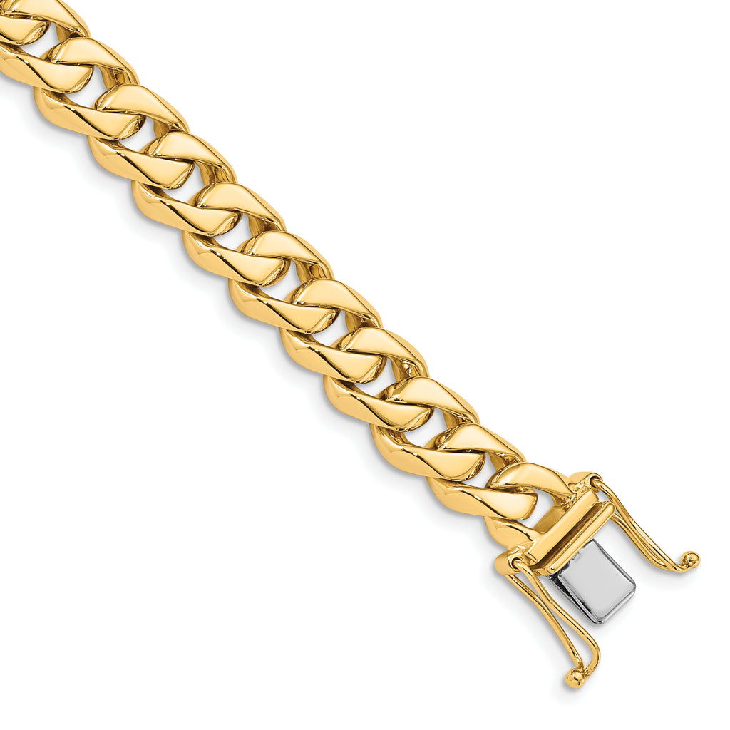 10k 8.5mm Hand-Polished Traditional Curb Link 9 inch Bracelet