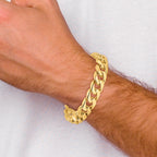 10k 13.4mm Hand-polished Rounded Curb Link Bracelet