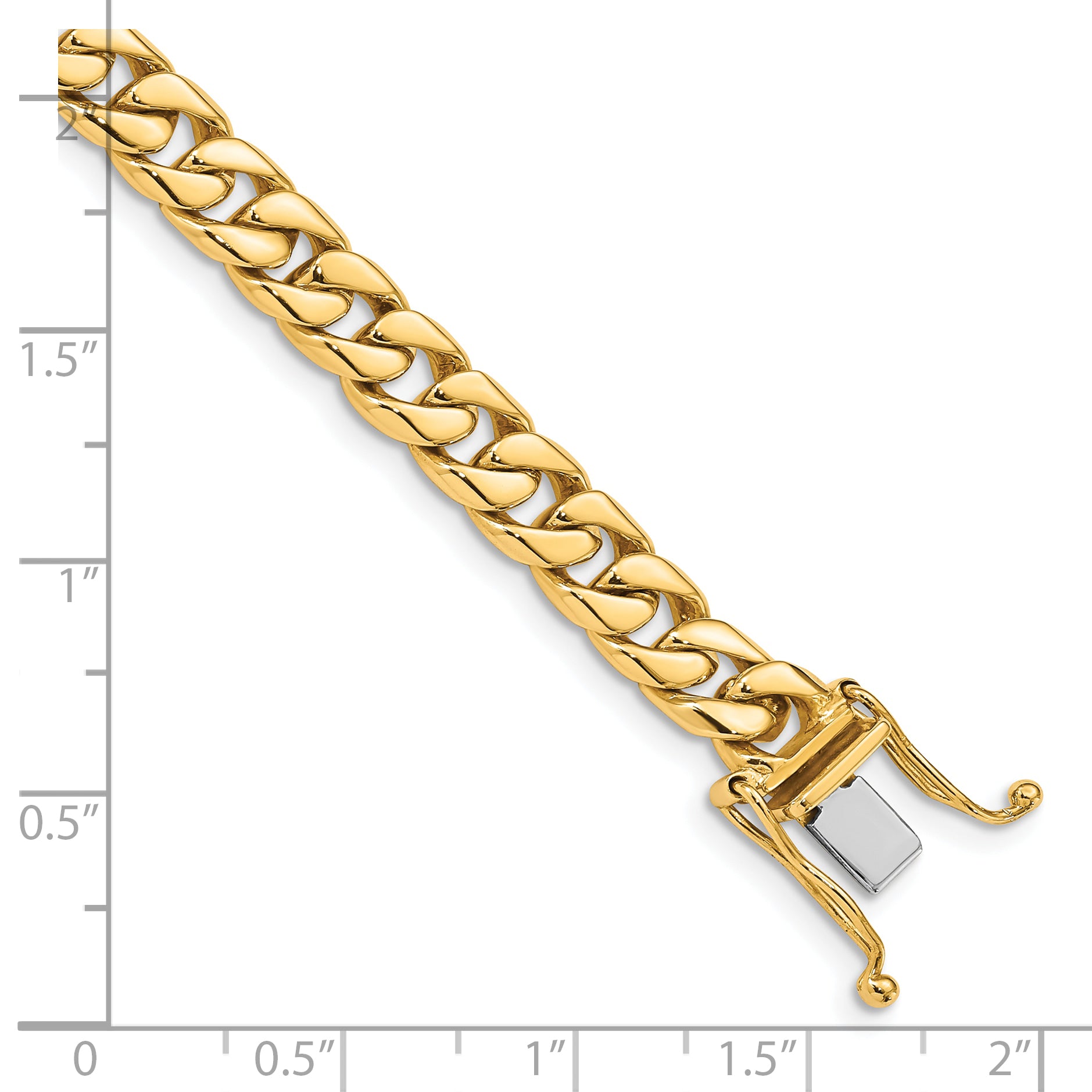 10k 6.8mm Hand-polished Flat Beveled Curb Link Bracelet Secondary image