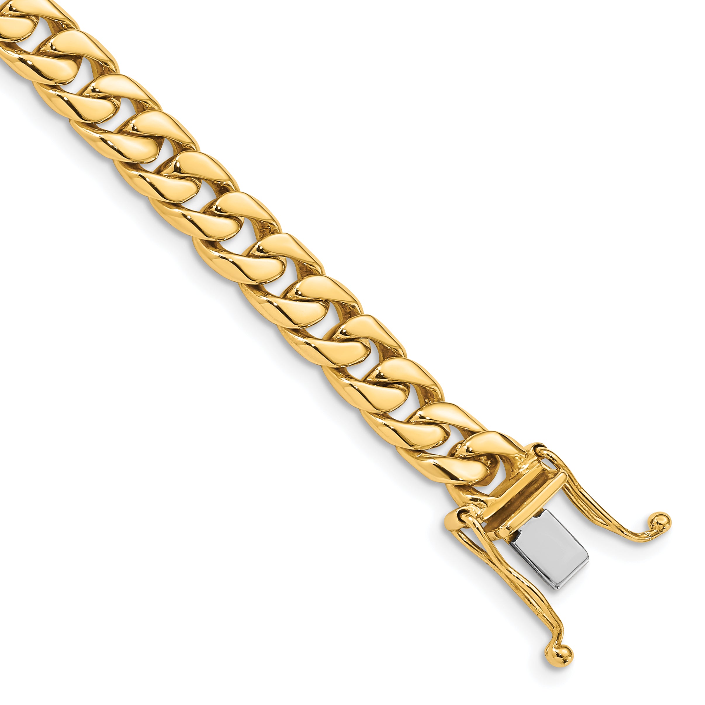 10k 6.8mm Hand-polished Flat Beveled Curb Link Bracelet Main image