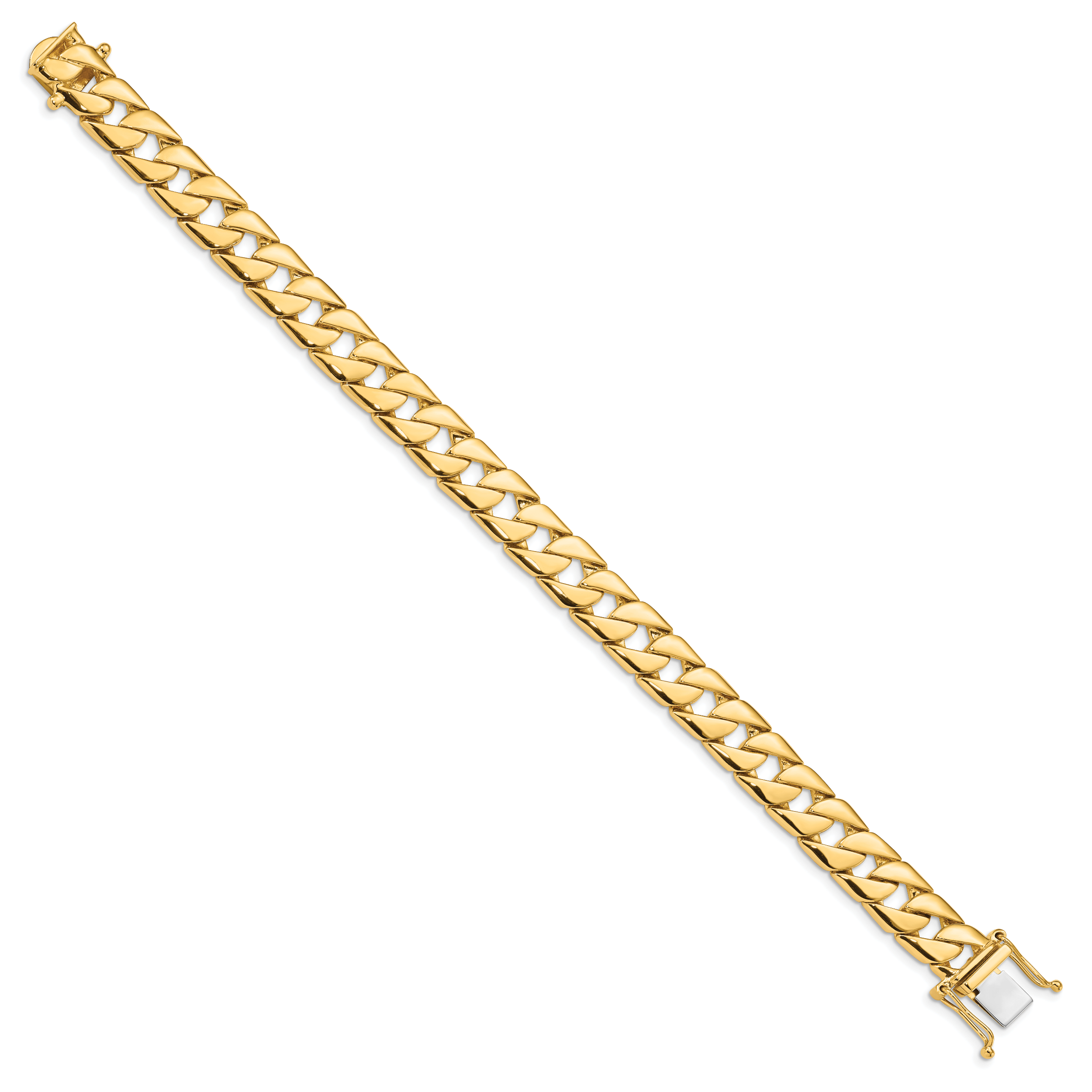 10k 10.2mm Hand-Polished Fancy Link Bracelet