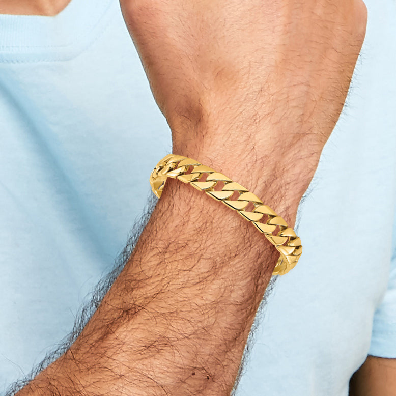 10k 10.2mm Hand-Polished Fancy Link Bracelet