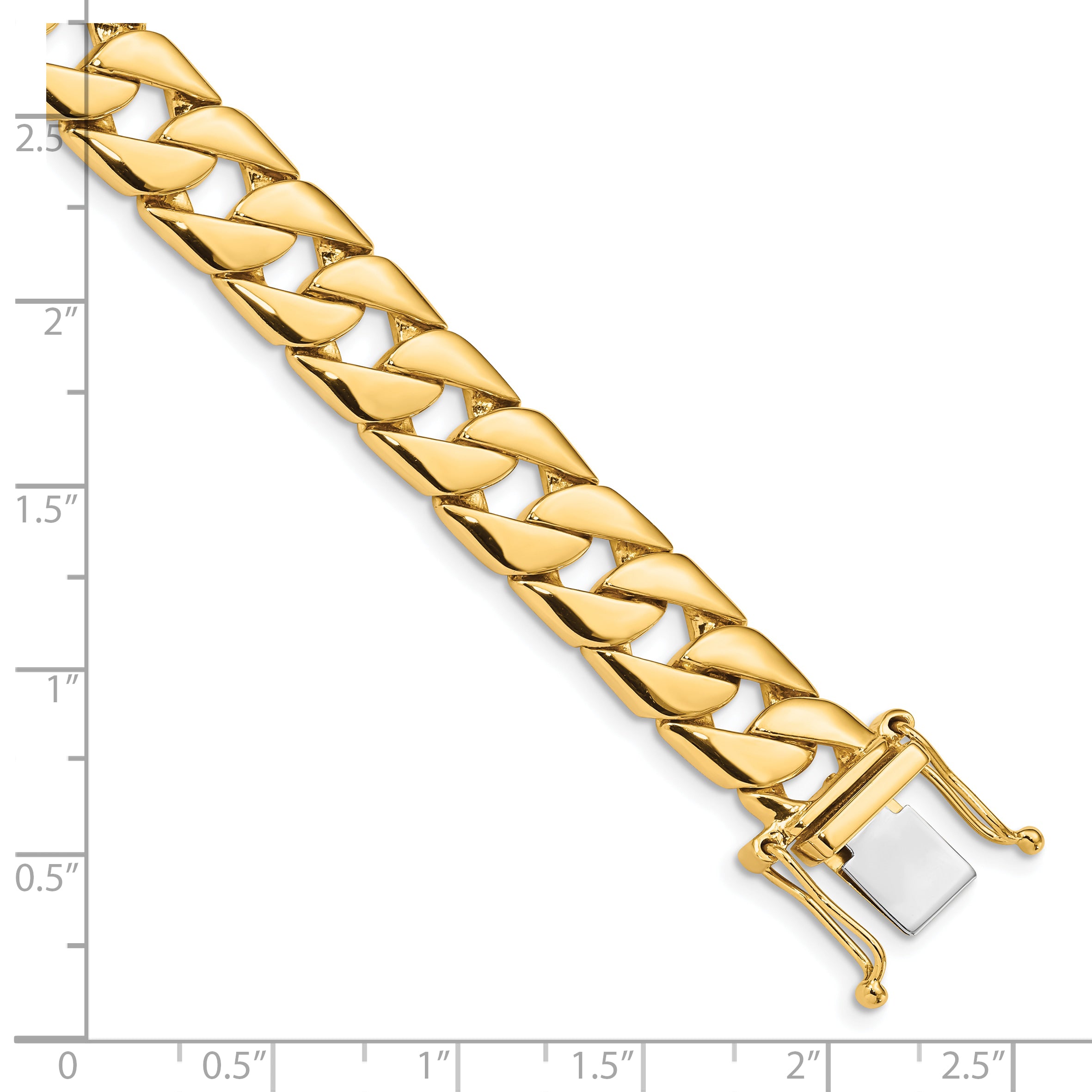 10k 10.2mm Hand-polished Fancy Link Bracelet Secondary image