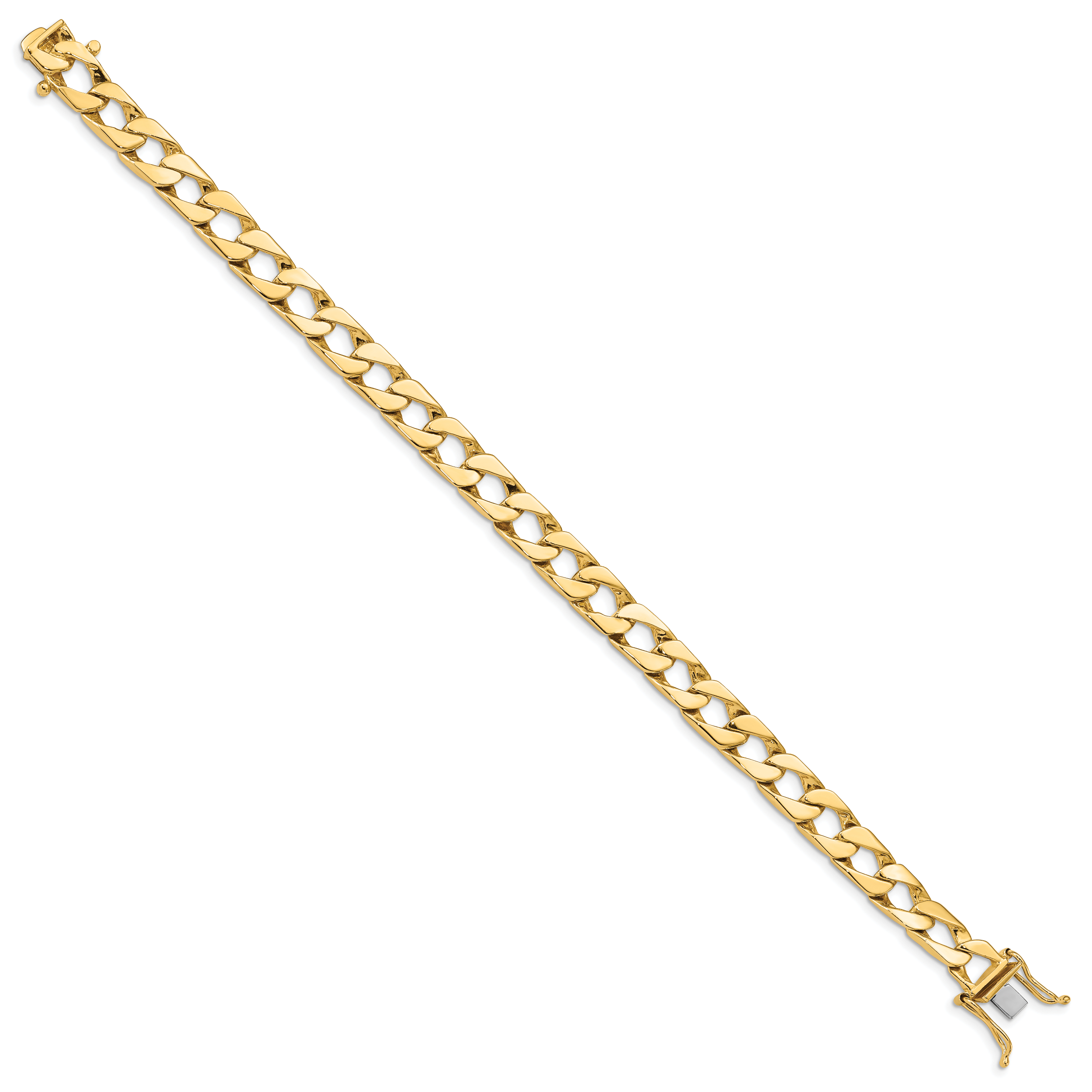 10k 7.9mm Hand-polished Fancy Link Bracelet