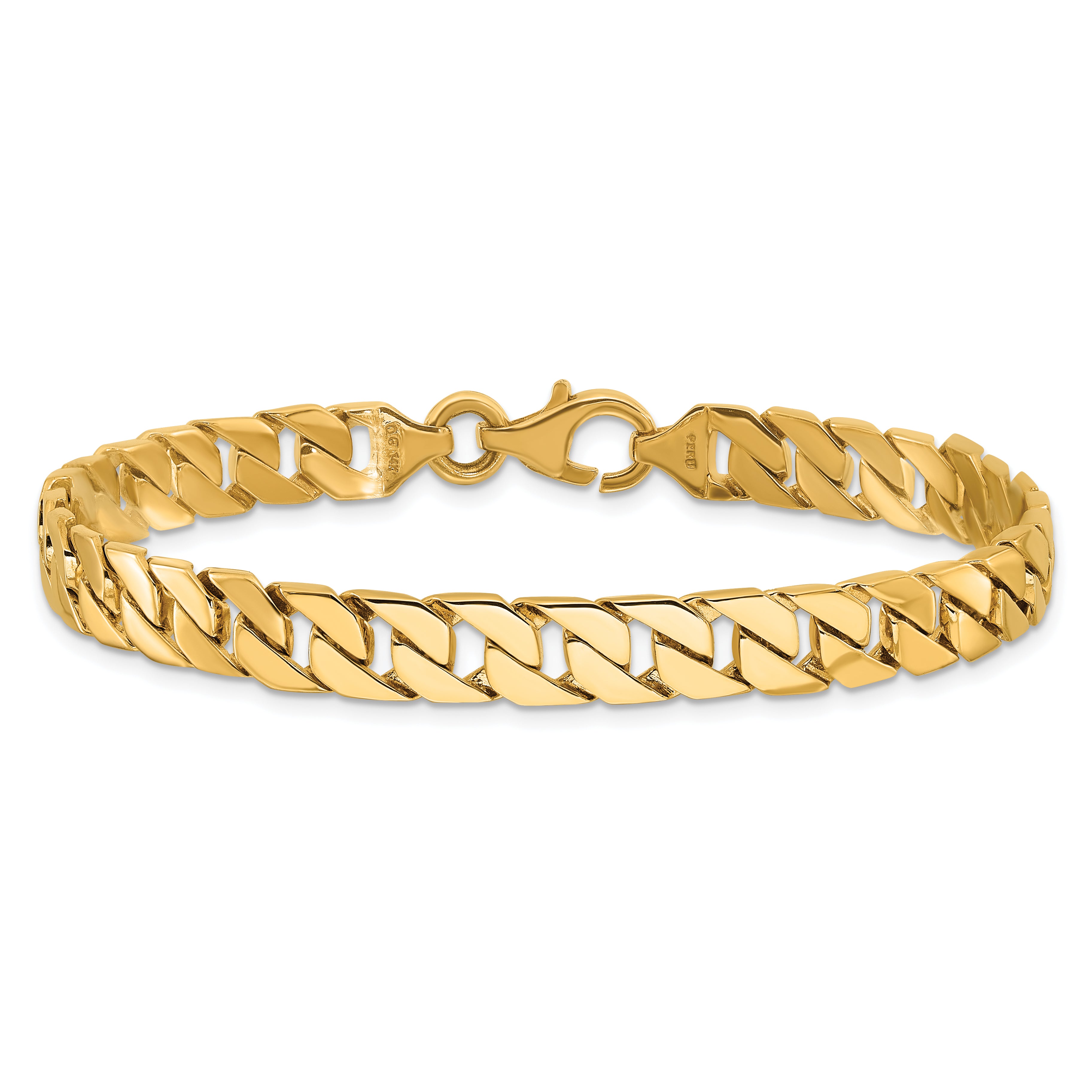 10k 7.4mm Hand-polished Fancy Link Chain