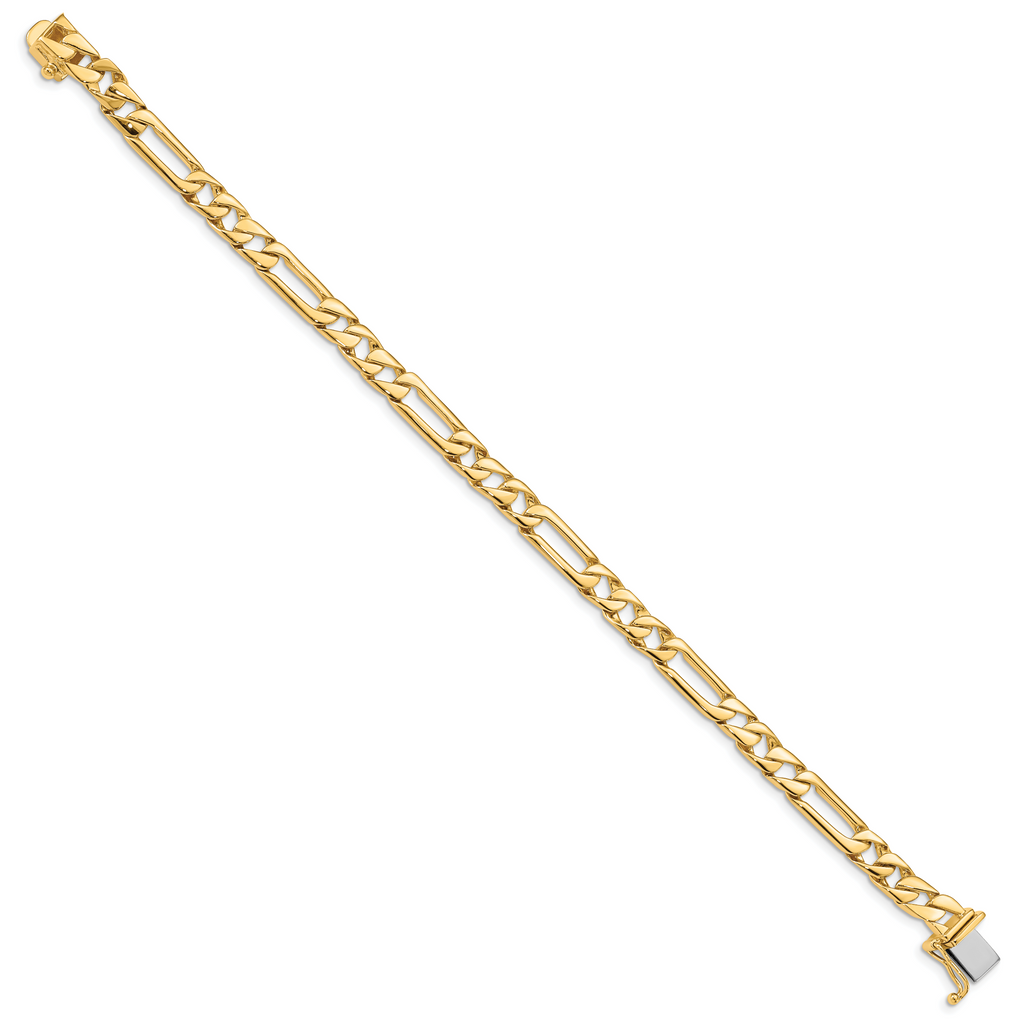10k 6mm Hand-polished Fancy Link Bracelet
