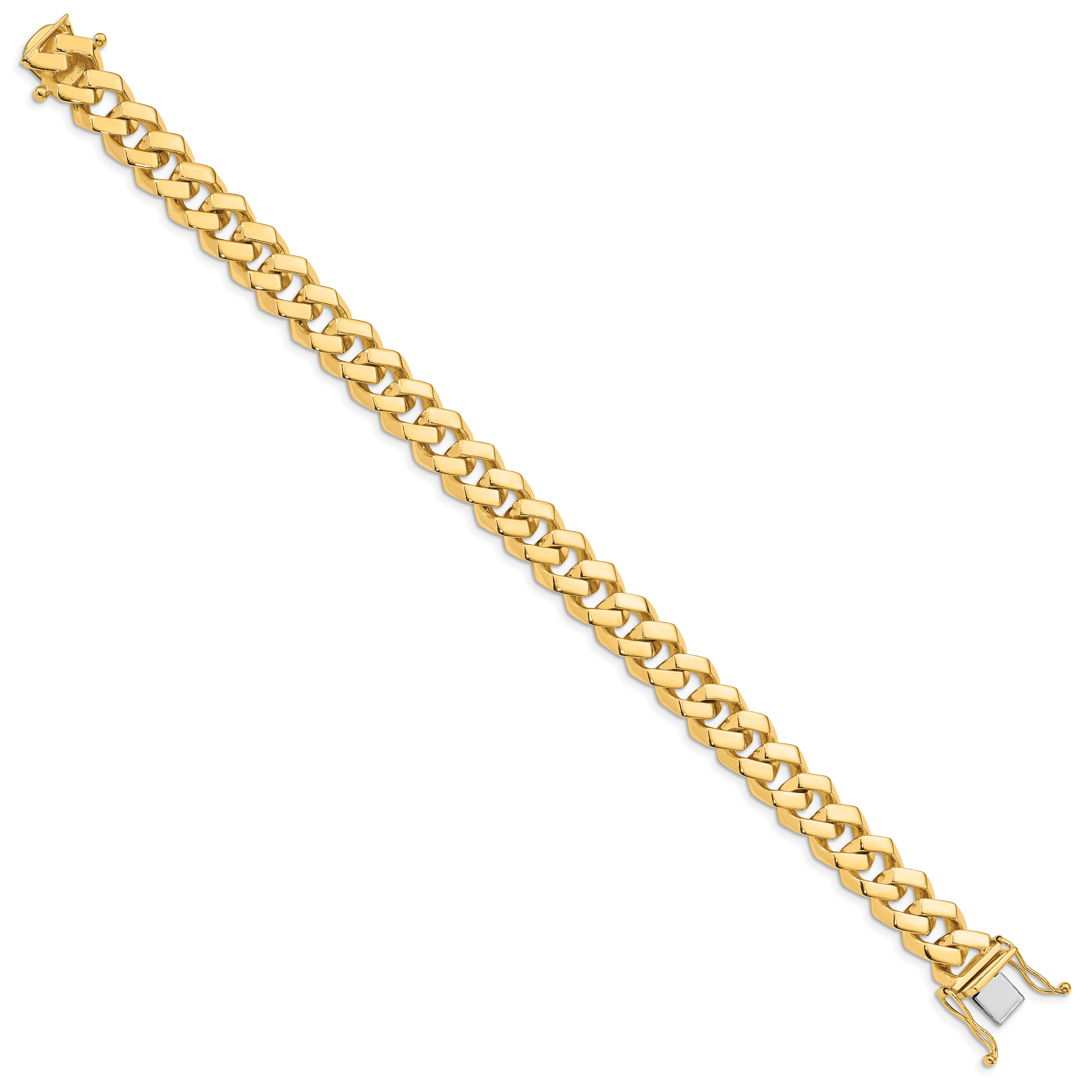 10k 10mm Hand-polished Fancy Link Bracelet