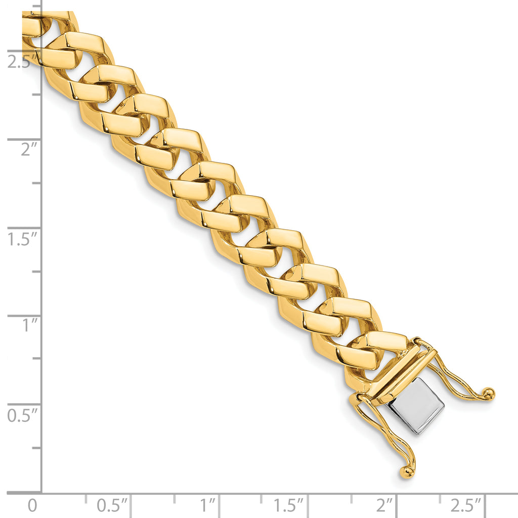 10k 10mm Hand-polished Fancy Link Bracelet