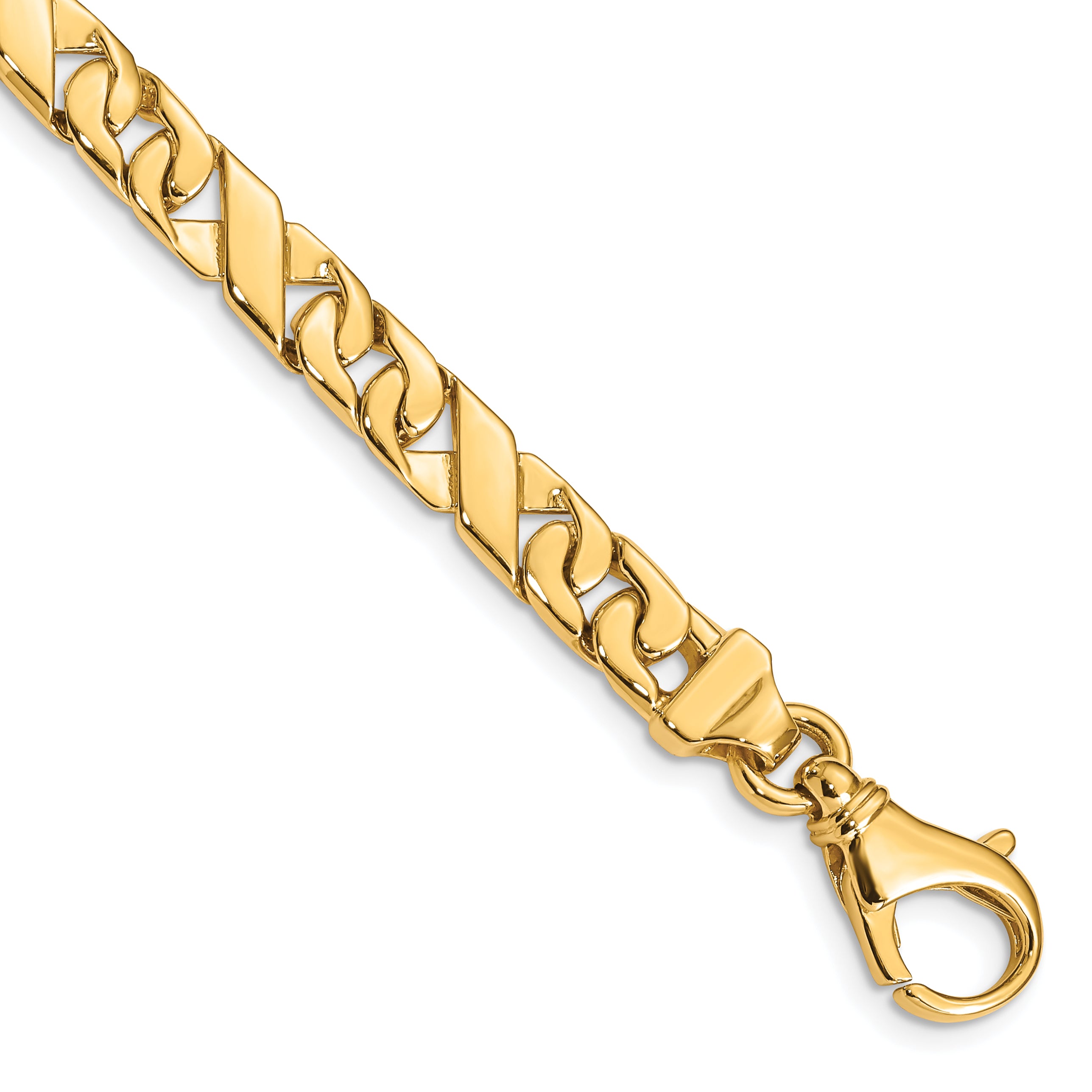 10k 6.7mm Hand-polished Fancy Link Bracelet Main image