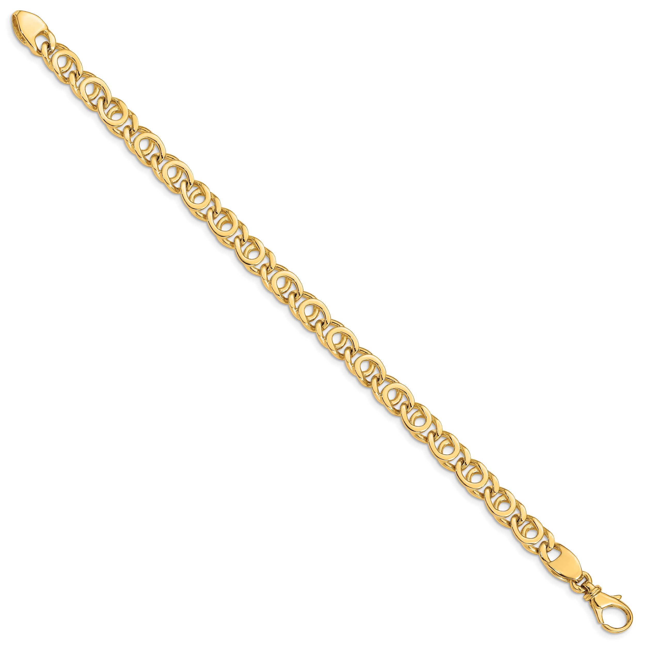 10k 7mm Hand Polished Fancy Link Chain Secondary image