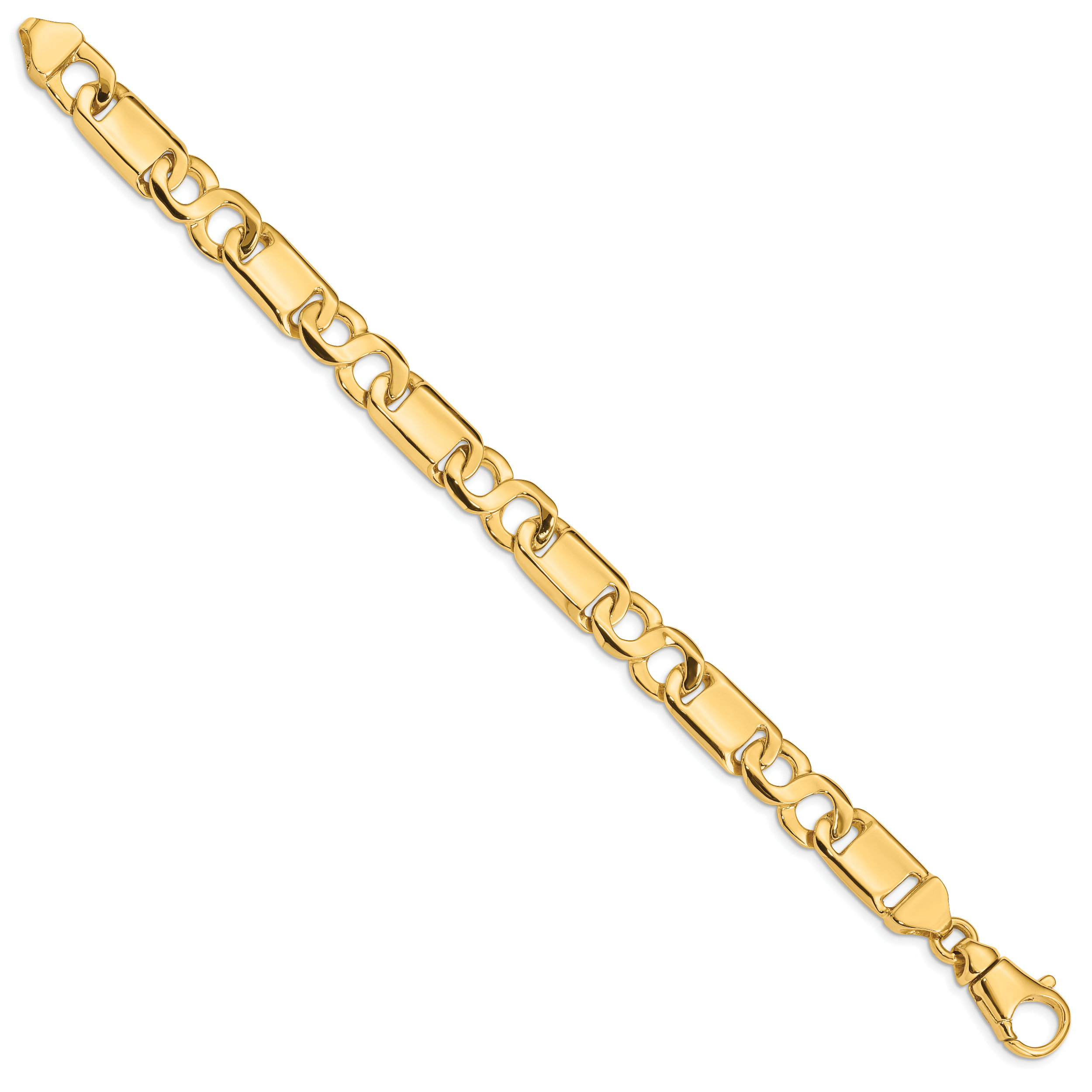10k 10.4mm Hand-polished Fancy Link Chain