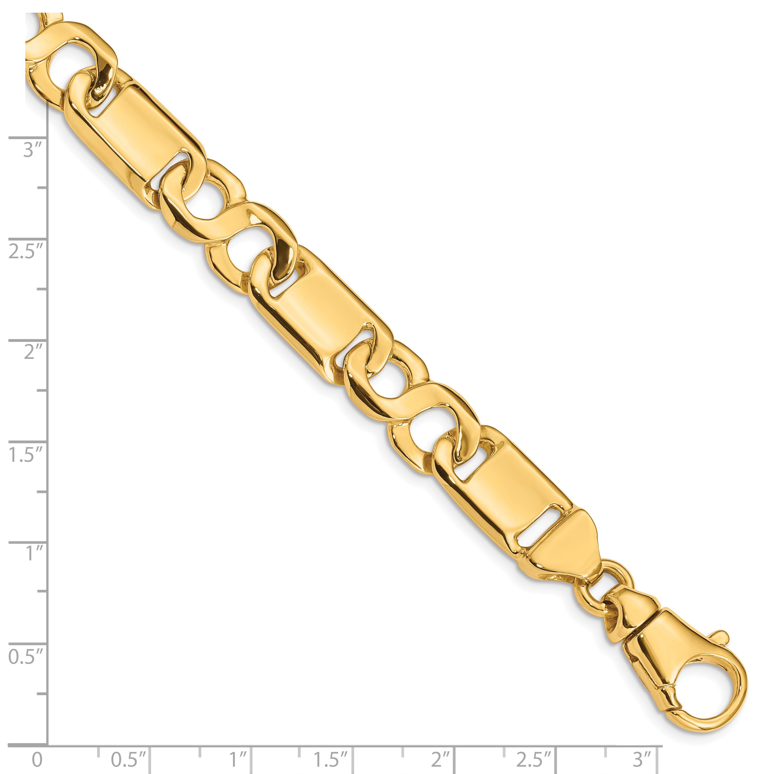 10k 10.4mm Hand-polished Fancy Link Bracelet Secondary image