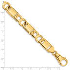 10k 10.4mm Hand-polished Fancy Link Bracelet