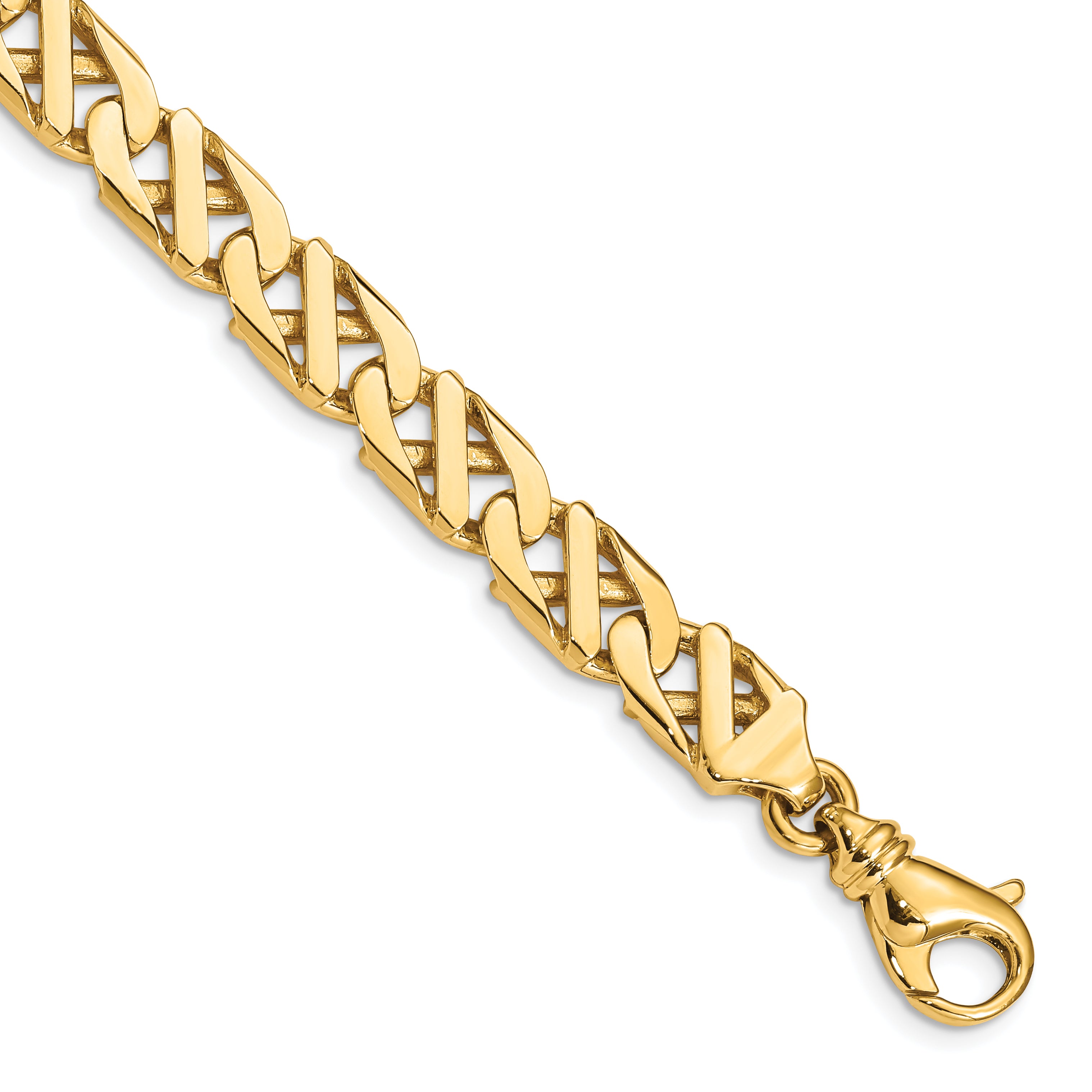 10k 7.9mm Fancy Link Hand Polished Bracelet Main image
