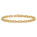10k 5mm Hand-polished Fancy Link Bracelet