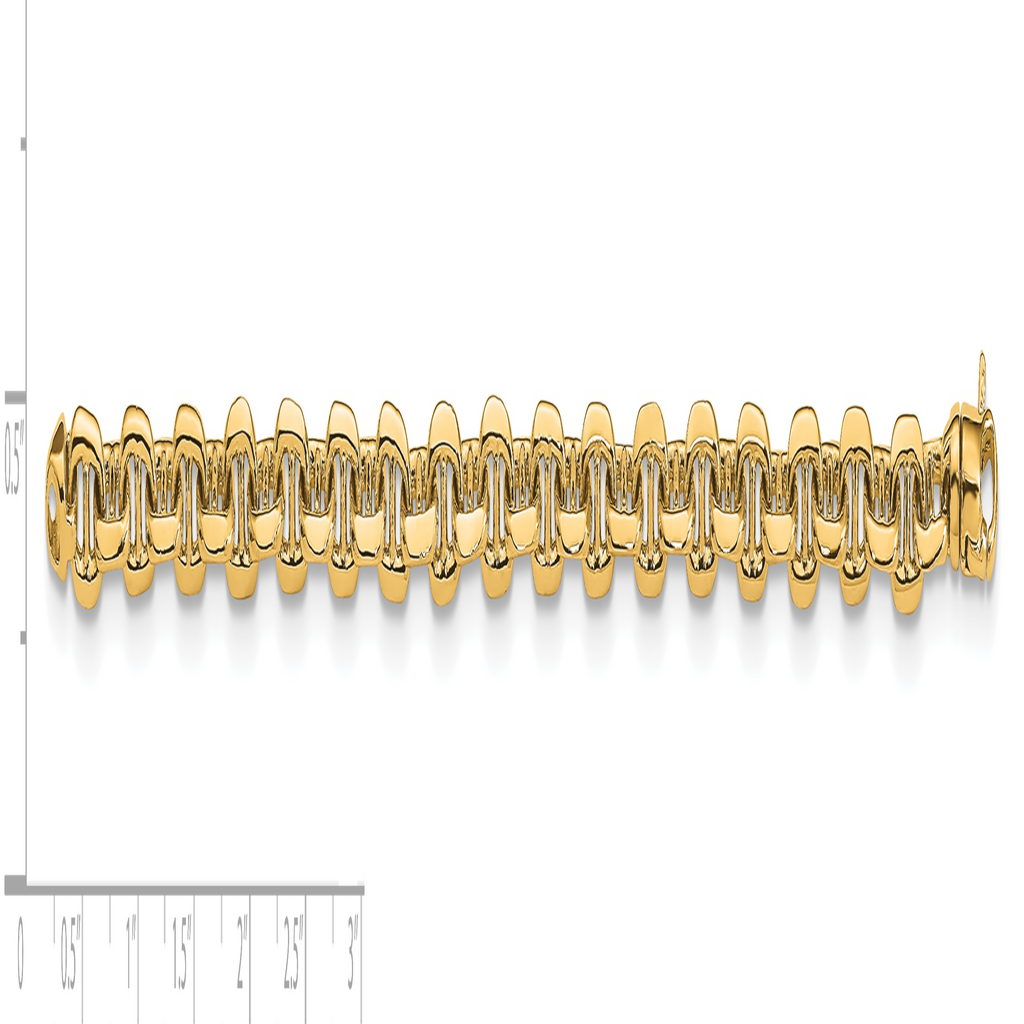 10k 5.1mm Hand-polished Fancy Link Bracelet