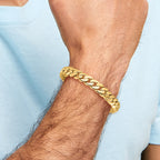 10k 10.75mm Hand Polished Fancy Link Bracelet