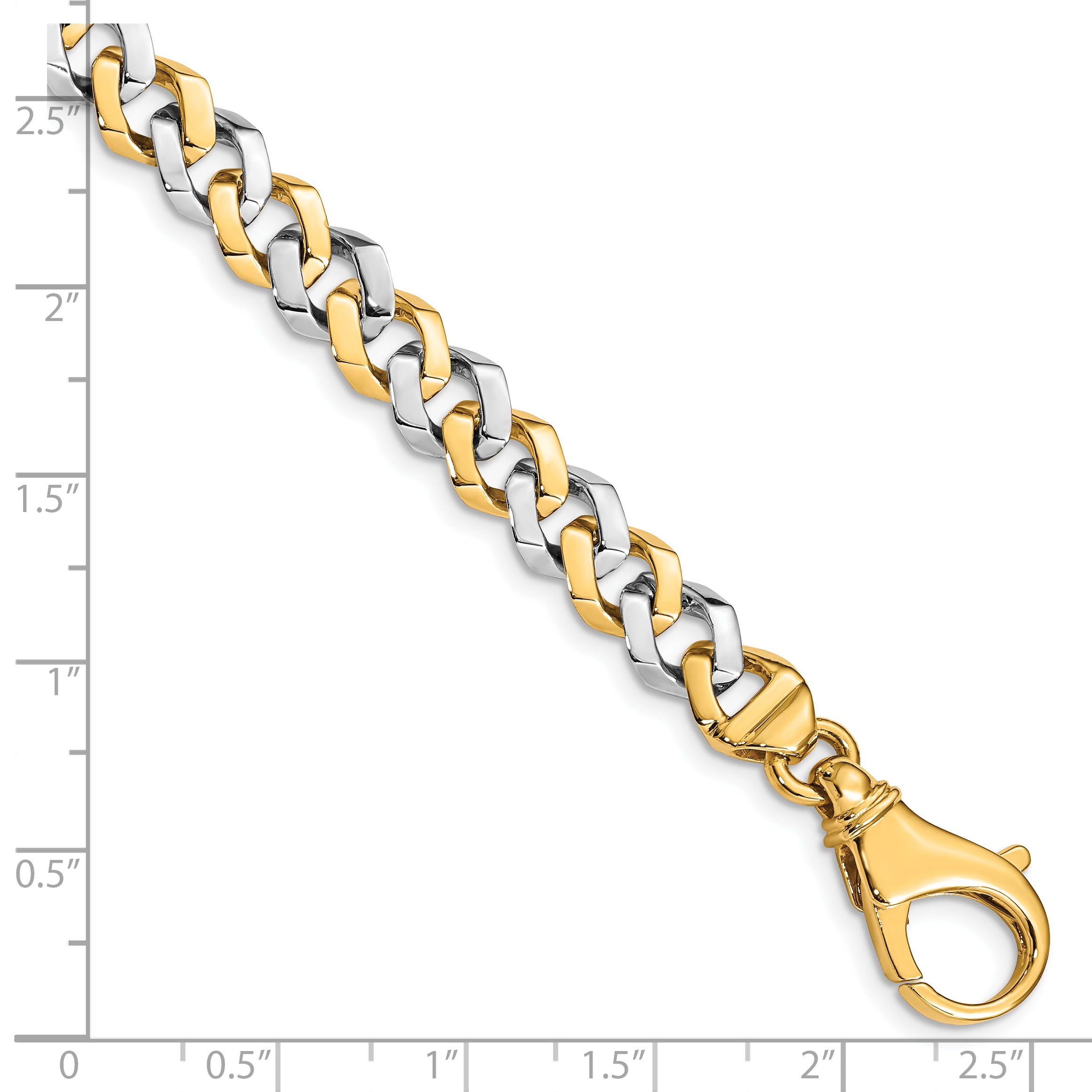 10k Two-tone 8mm Hand-polished Fancy Link Bracelet Secondary image