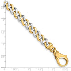 10k Two-tone 8mm Hand-polished Fancy Link Bracelet