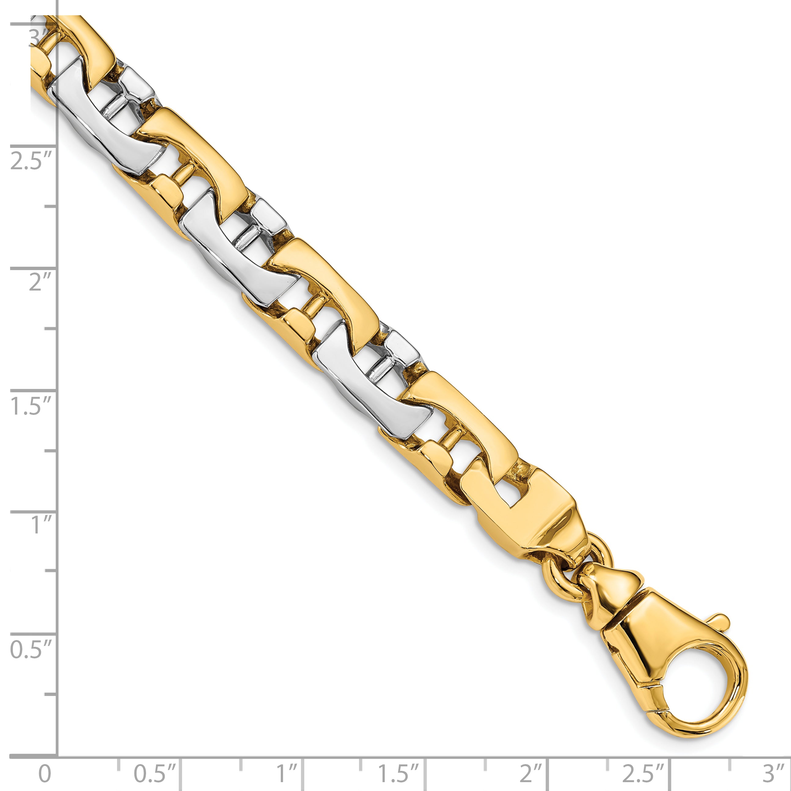 10k Two-tone 8.5mm Hand-polished Fancy Link Bracelet Secondary image