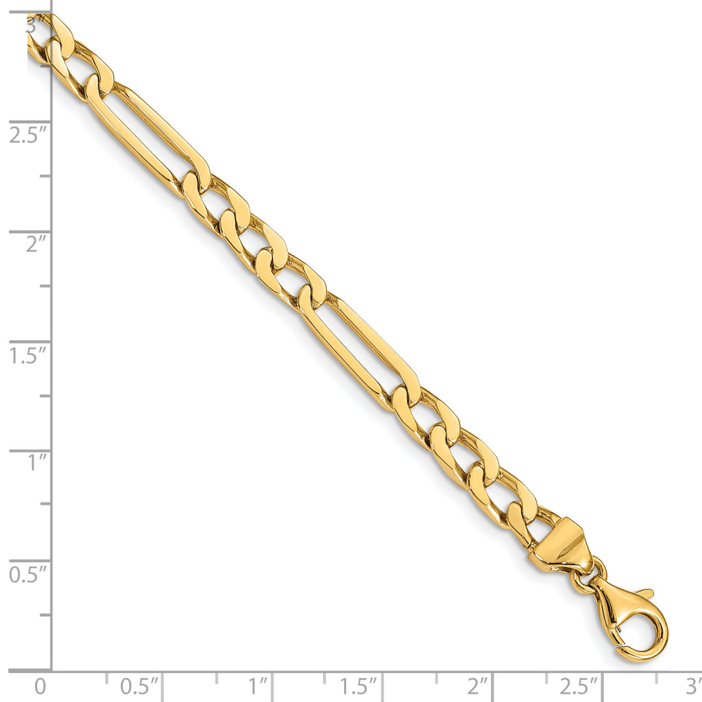 10k 5mm Hand-polished Figaro Link Bracelet