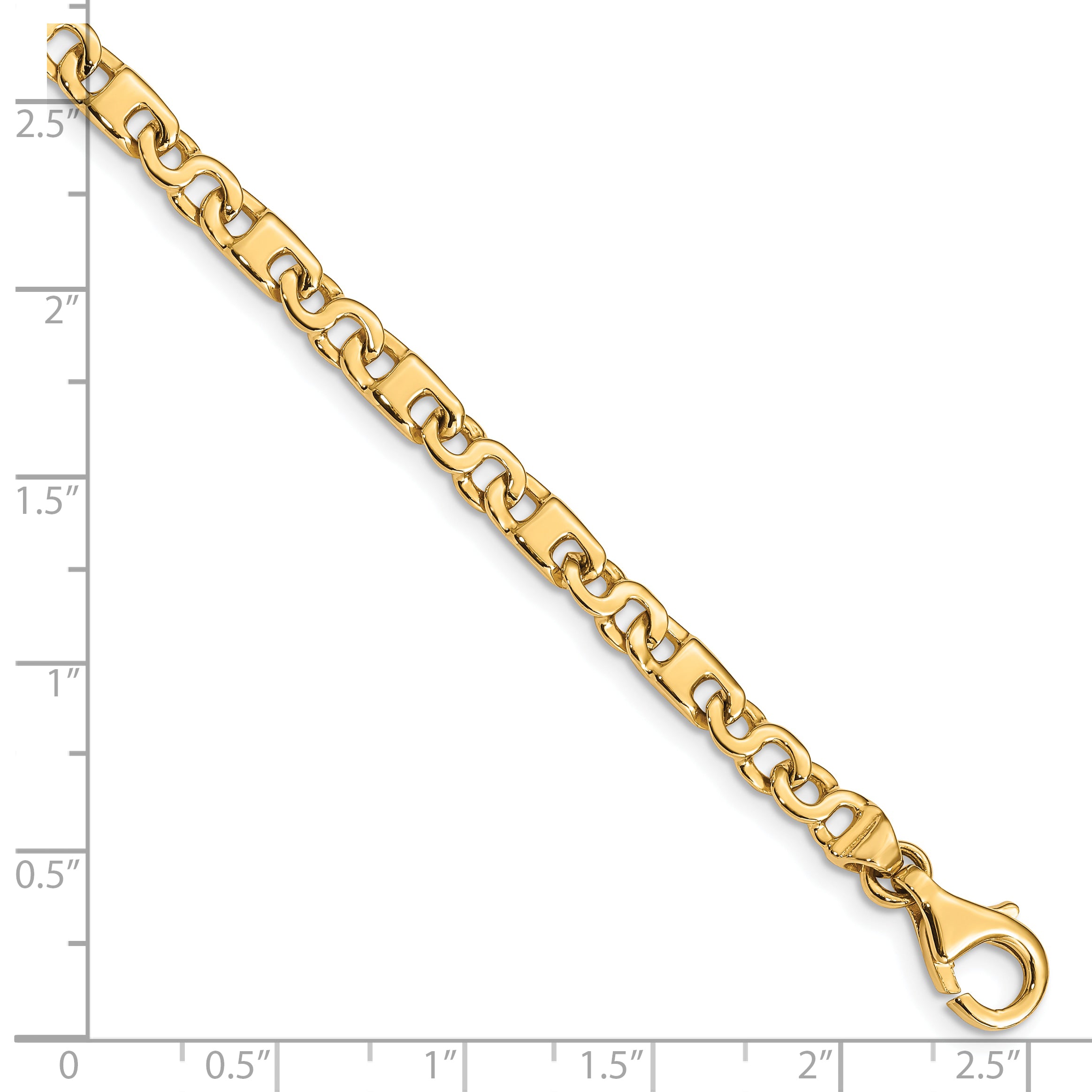 10k Hand Polished 4.4mm Fancy Link Bracelet Secondary image