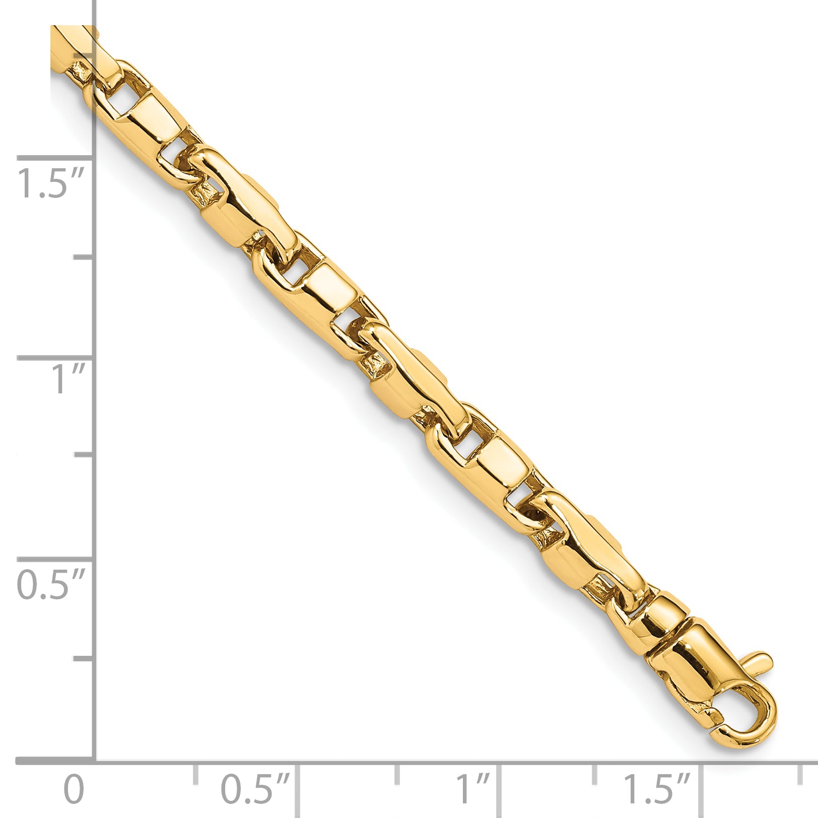 10k 4mm Hand-polished Fancy Link Bracelet Secondary image