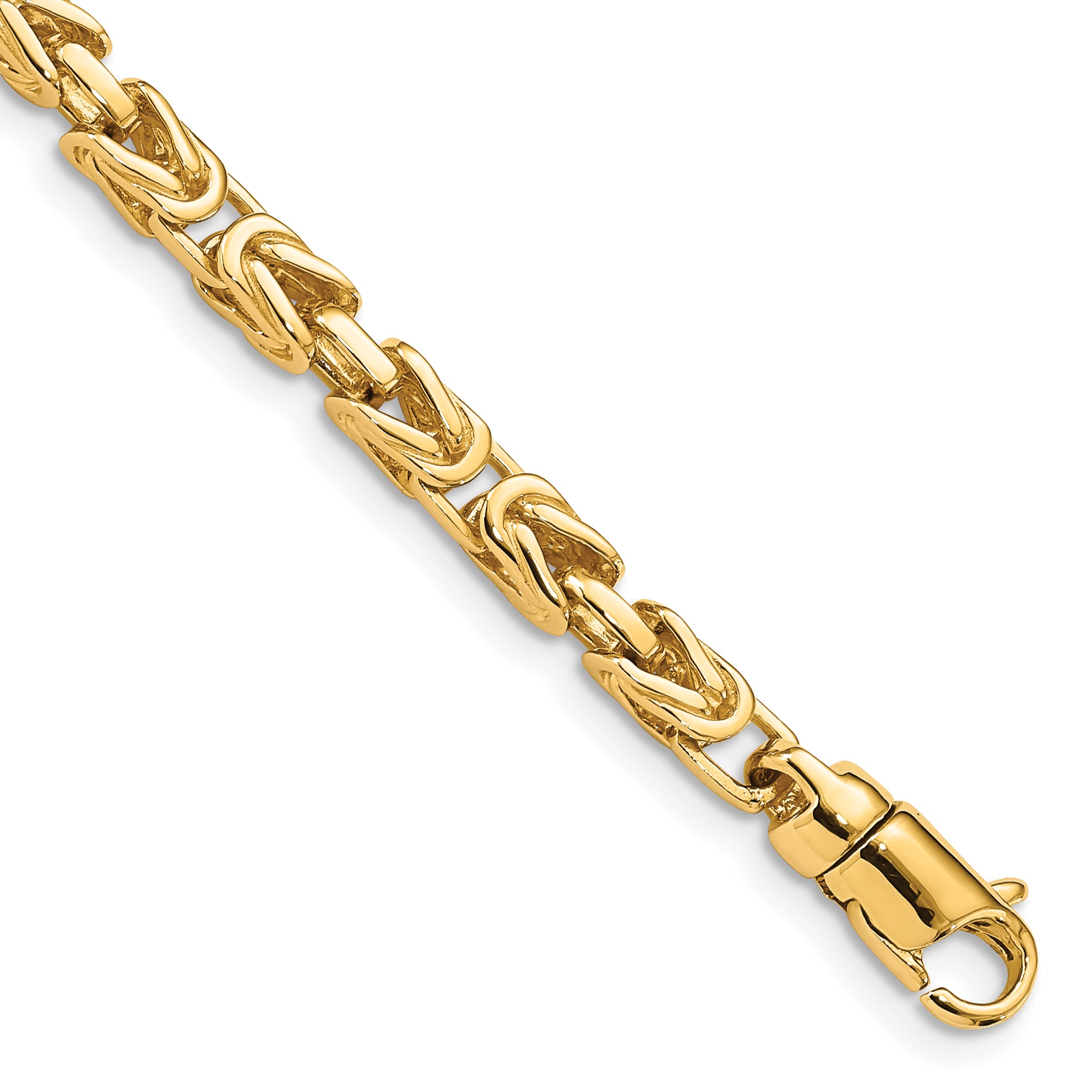 10k 4.1mm Hand-polished Byzantine Link Bracelet Main image