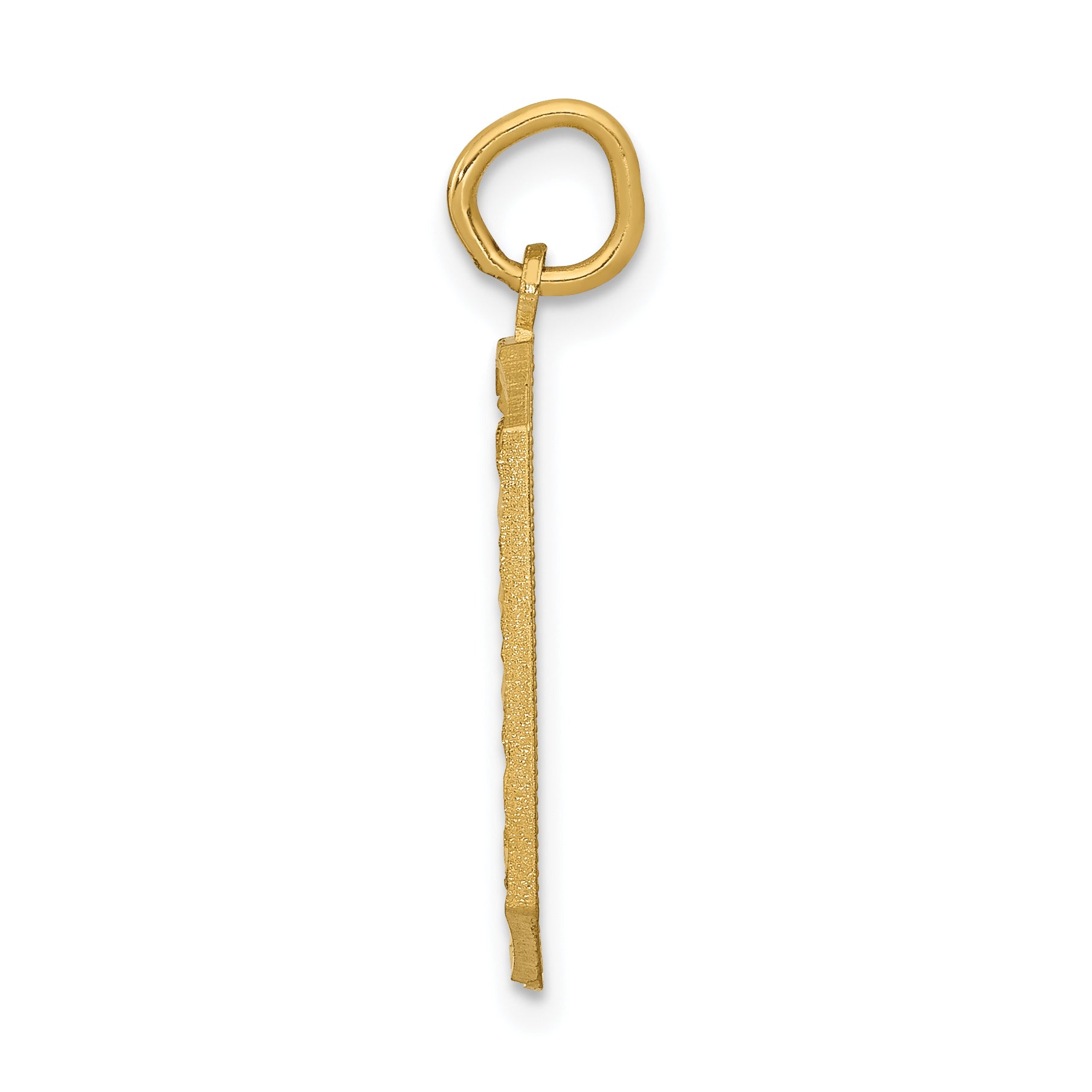 10k Large Brushed Diamond-cut Number 0 Charm Secondary image