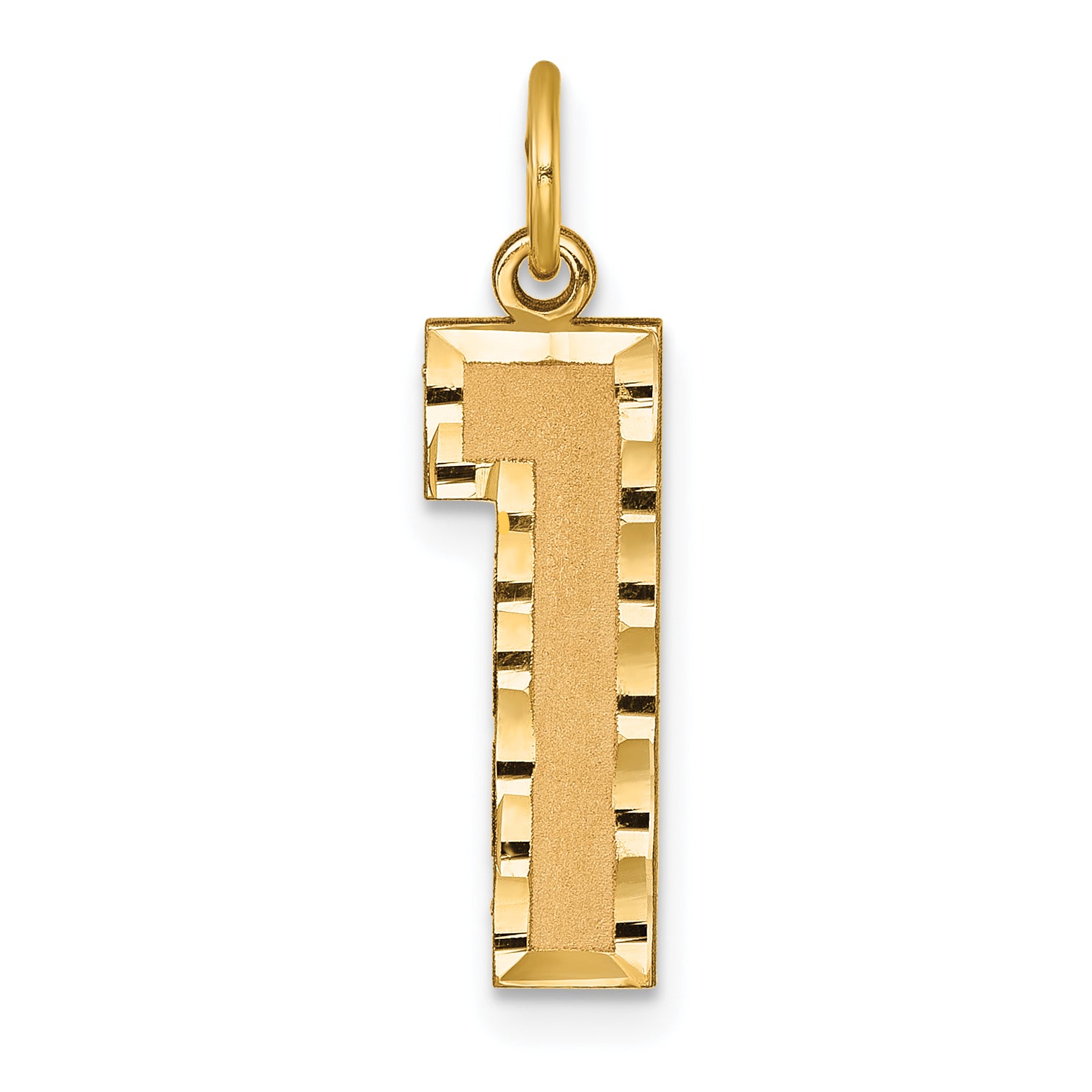 10ky Casted Large Diamond Cut Number 1 Charm Main image