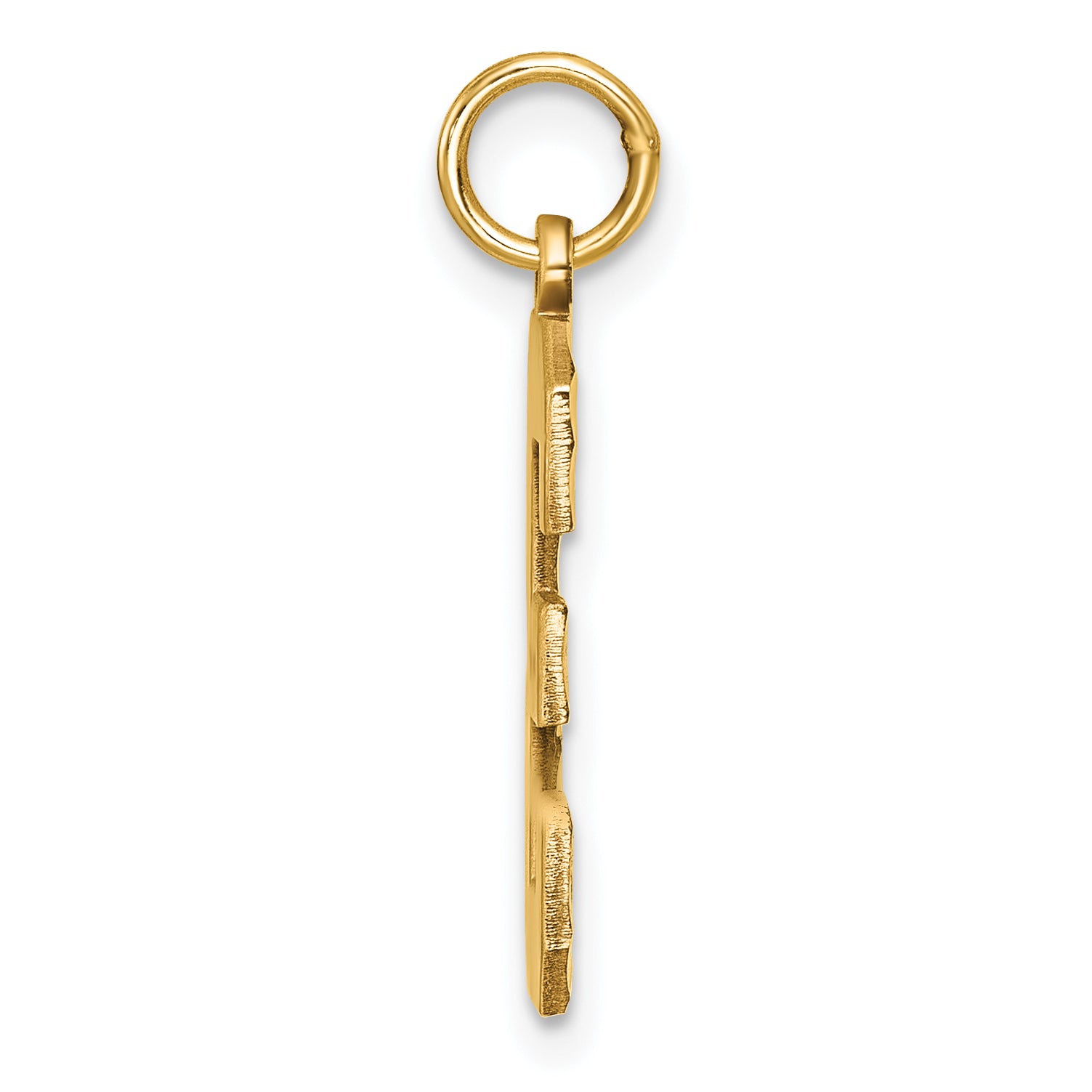 10ky Casted Large Diamond Cut Number 3 Charm