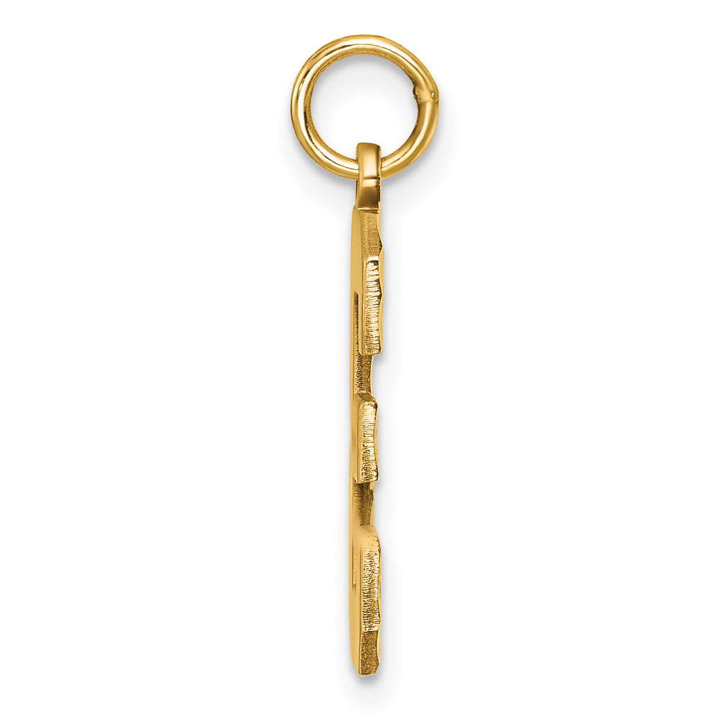 10ky Casted Large Diamond Cut Number 3 Charm