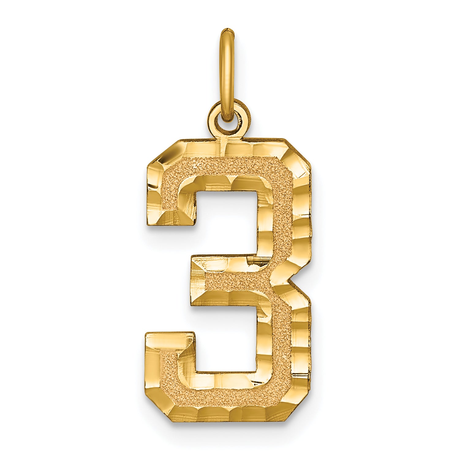 10ky Casted Large Diamond Cut Number 3 Charm Main image
