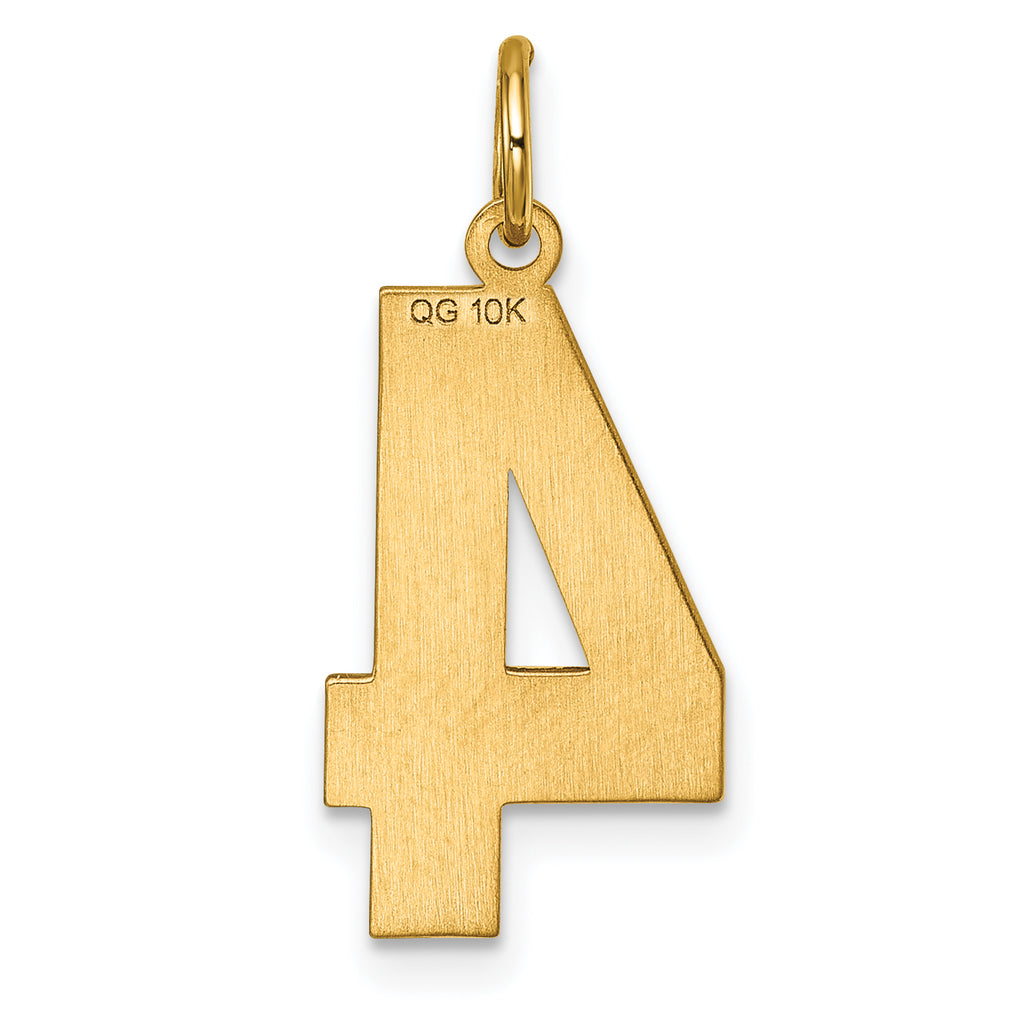 10ky Casted Large Diamond Cut Number 4 Charm