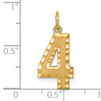 10ky Casted Large Diamond Cut Number 4 Charm