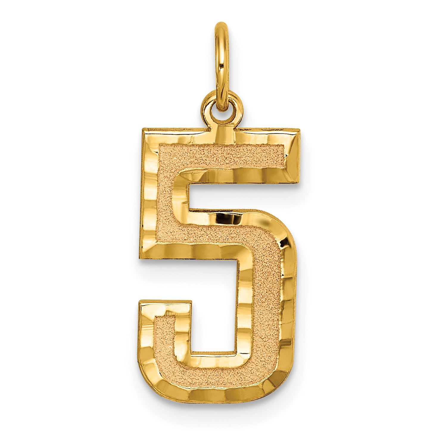 10ky Casted Large Diamond Cut Number 5 Charm Main image