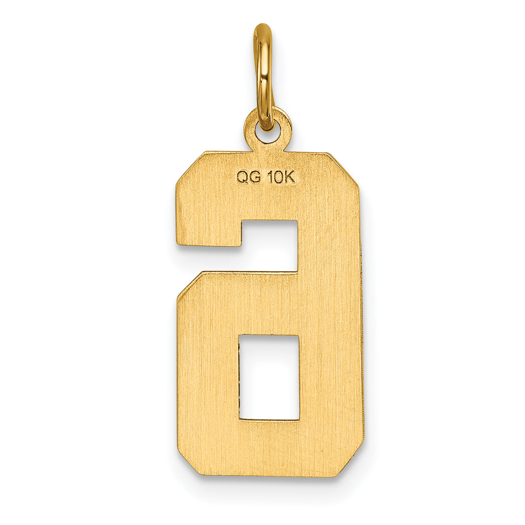 10ky Casted Large Diamond Cut Number 6 Charm