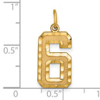10ky Casted Large Diamond Cut Number 6 Charm