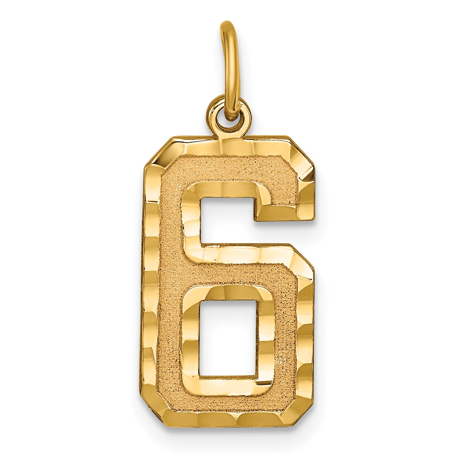 10ky Casted Large Diamond Cut Number 6 Charm Main image
